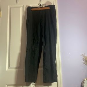 Uniqlo black linen wide leg pant